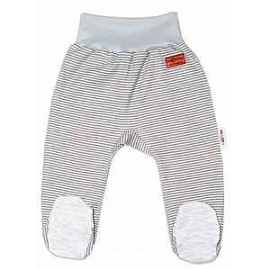 Baby Nellys Kojenecké polodupačky Monkey - proužky/sv. šedý melírek vel.  74