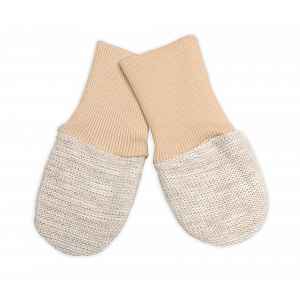 Baby Nellys Pletené  kojenecké rukavičky vel. 56/68 - 1 pár, béžový melírek