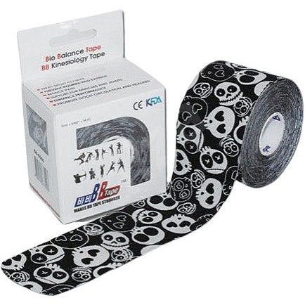 BB Tape Kineziologický tejp 5cmx5m - černá s lebkami