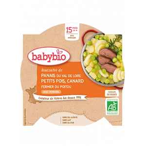 BABYBIO pastinák s hráškem a farmářskou kachnou 260g