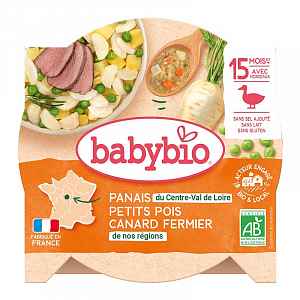 BABYBIO pastinák s hráškem a farmářskou kachnou 260g