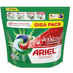 Ariel Plus Extra Clean gelové kapsle na praní 60 ks