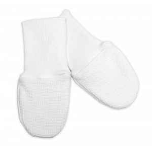 Baby Nellys Pletené  kojenecké rukavičky vel. 56/68 - 1 pár, bílé