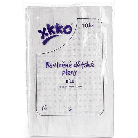 KIKKO Bavlněné pleny Classic 80x80 (10 ks) – bílé