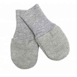 Baby Nellys Pletené  kojenecké rukavičky vel. 56/68 - 1 pár, šedý melírek