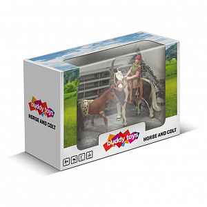 BUDDY TOYS Jezdkyně a hříbě BGA 1012