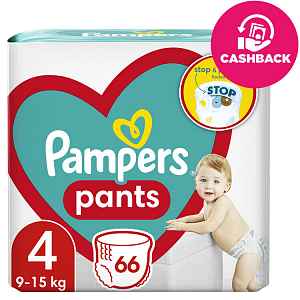 PAMPERS Plenky kalhotkové Active Baby Pants vel. 4 (66 ks) 9-15 kg