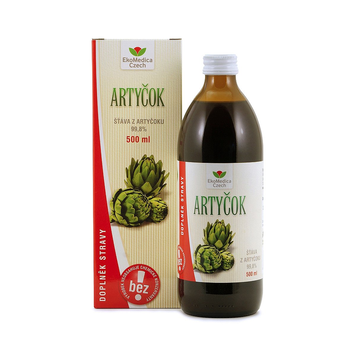 Ekomedica Artyčok šťáva z artyčoku 99,8% 500 ml