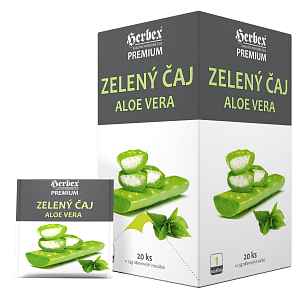 HERBEX Zelený čaj s aloe vera 20 nálevových sáčků 1,5g