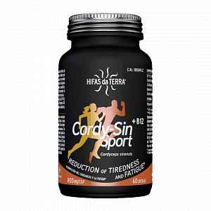 Hifas da Terra Cordy-Sin Sport + B12 - 60 kapslí