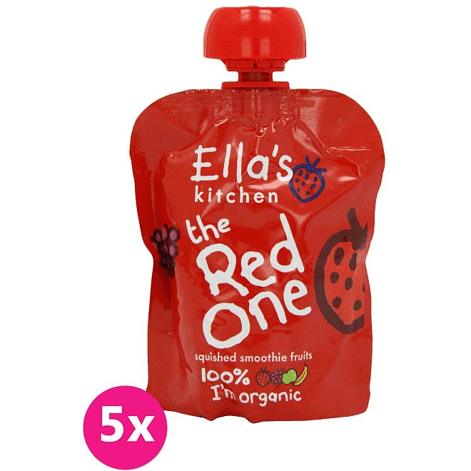 5x ELLA´S Kitchen Ovocné pyré - Jahoda (The Red One) 90g