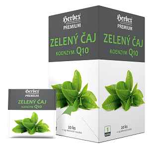 HERBEX Zelený čaj s Q10 Premium Tea 20 nálevových sáčků 1,5g