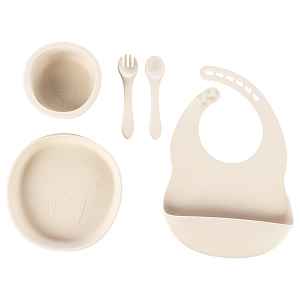 Zopa Silikonová dětská jídelní sada, Sand Beige 3