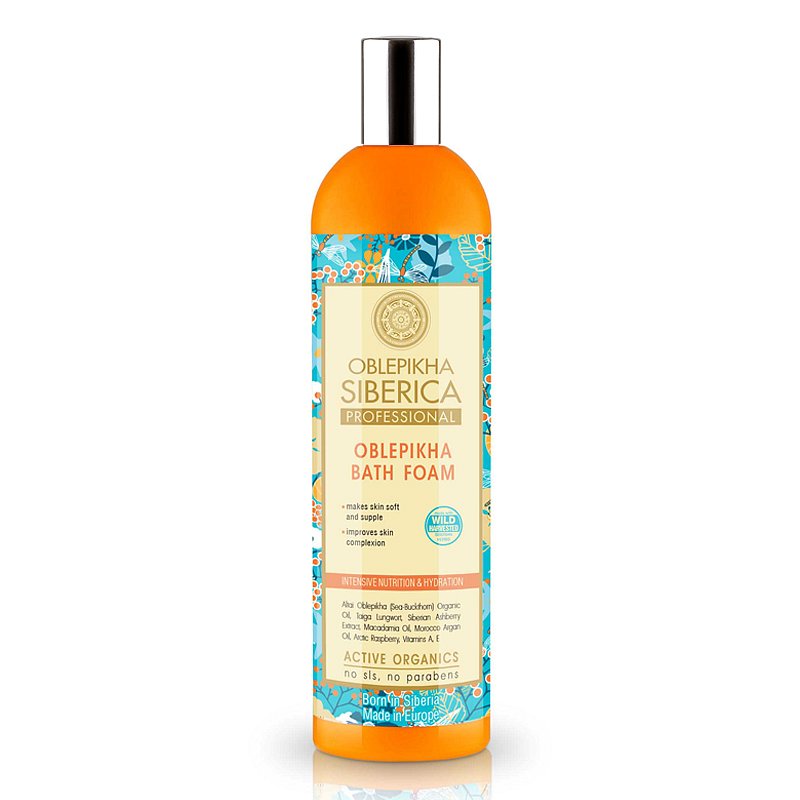 Natura Siberica Rakytníková pěna do koupele Intenzivní výživa a hydratace 600 ml