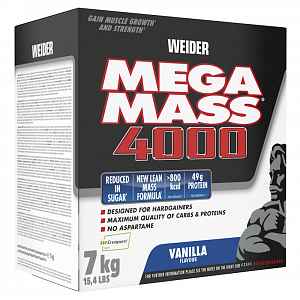 Weider, Giant Mega Mass 4000, Gainer, 7000 g, Vanilka