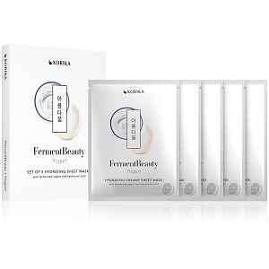 KORIKA Sada hydratačních plátýnkových masek FermentBeauty Yogurt 5 x 23 g