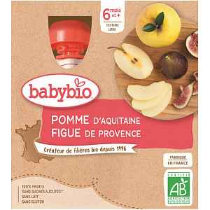 BABYBIO Jablko a fík 4 x 90 g