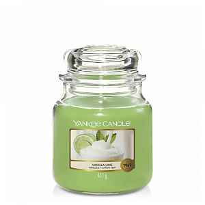 Yankee Candle Aromatická svíčka Classic střední Vanilka a limetka  411 g