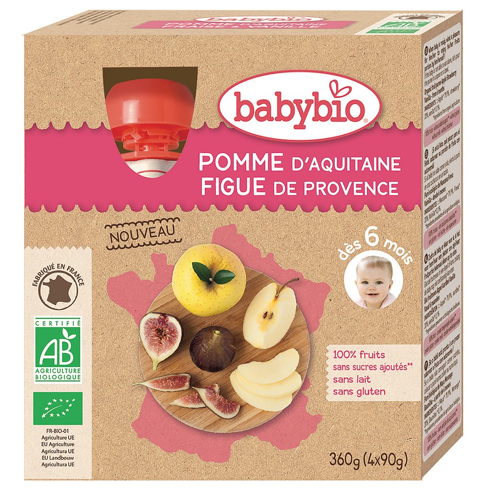 BABYBIO Jablko a fík 4 x 90 g