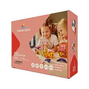 Cleverclixx Magnetická stavebnice Small Curved Pack Pastel - 34 ks