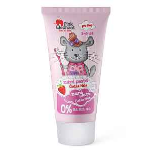 Dětská zubní pasta s příchutí jahod Pink Elephant Činčila Nela - 50 ml