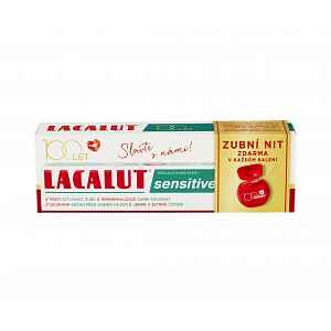 Lacalut Sensitive 100 let edice zubní pasta 75 ml + dentální nit