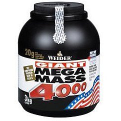 Weider, Giant Mega Mass 4000, Gainer, 3000 g, Čokoláda