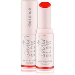 essence satin GLOW krémová rtěnka se saténovým finišem odstín 07 Coral It A Day 3.5 g