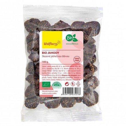 Jahody slazené jablečnou šťávou BIO 100 g Wolfberry*