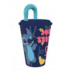 Stor Stitch 430 ml plastový kelímek s brčkem 1 ks
