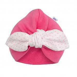 New Baby Dívčí čepička turban  For Girls dots, vel. 86 (12-18m)