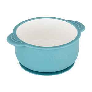 PETITE&MARS Miska keramická se silikonovým obalem Teal Blue
