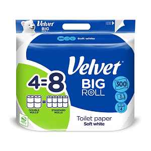 Velvet Toaletní papír BIG ROLL 3vrstvý 4x300 146,4 m