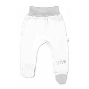 Baby Nellys Kojenecké polodupačky, bílé - Love vel.  62