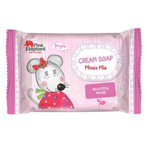 Dětské krémové tuhé mýdlo Pink Elephant Myška Mia - 90 g