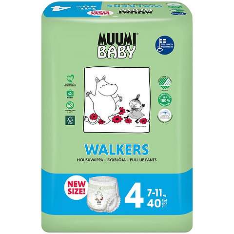 MUUMI Baby Walkers Maxi size 4 (7-11kg) 40 ks – jednorázové pleny