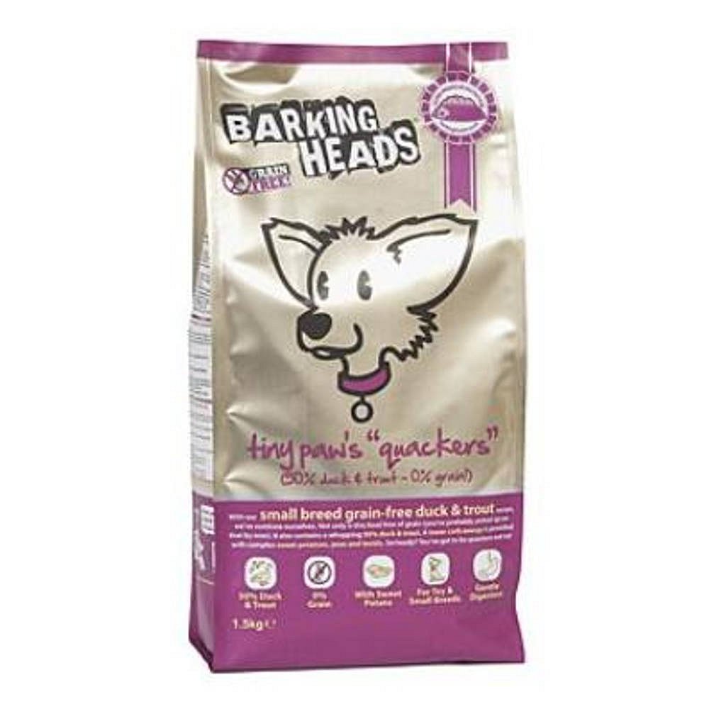 BARKING HEADS Tiny Paws Quackers GRAIN FREE 1,5 kg