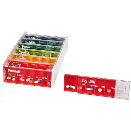 Dávkovač na léky ANABOX 7 dní duha