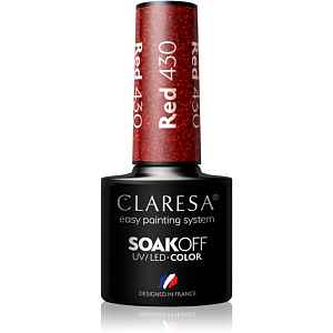 Claresa SoakOff UV/LED Color Rainbow Explosion gelový lak na nehty odstín Red 430 5 g