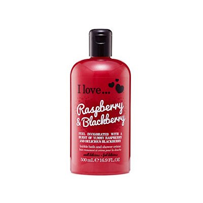 I Love Raspberry & Blackberry koupelový a sprchový krém s vůní malin a ostružin 500 ml