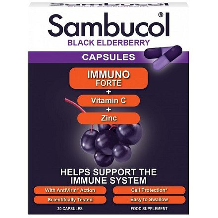 SAMBUCOL Immuno Forte + vitamin C + zinek tob.30