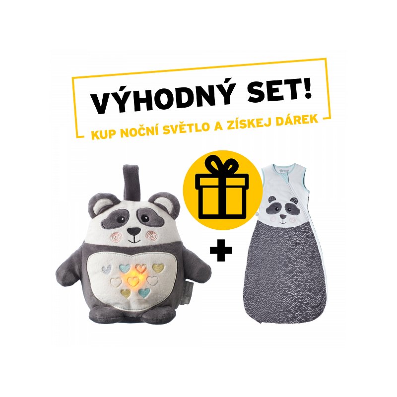 Tommee Tippee Noční světlo s hudbou Grofriend Pip the Panda + dárek