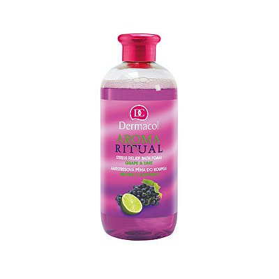 Dermacol Aroma Ritual antistresová pěna do koupele hrozny s limetkou  500 ml