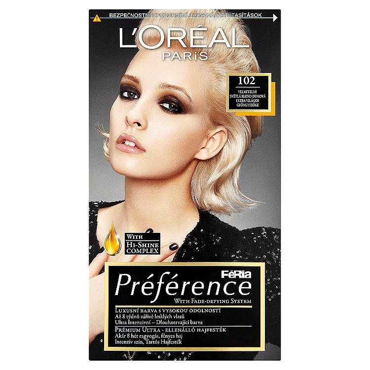 L'Oréal Paris Féria Préférence velmi světlá blond duhová 102
