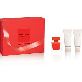 Narciso Rodriguez Narciso Rouge dárková sada I. parfémovaná voda 50 ml + tělové mléko 75 ml + sprchový krém 75 ml