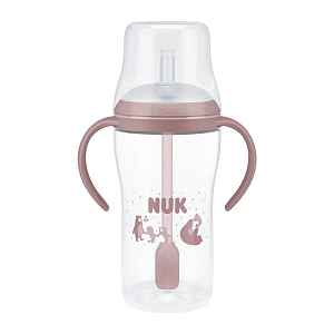 NUK Perfect Match Láhev na učení s brčkem 8m+ 260 ml 1 ks bear