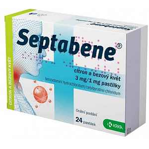 SEPTABENE CITRON A BEZOVÝ KVĚT 3MG/1MG pastilka 24