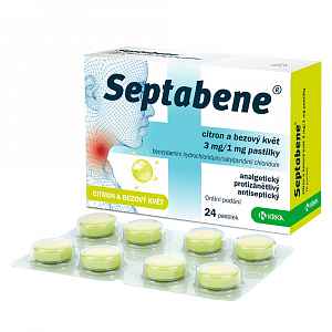 SEPTABENE CITRON A BEZOVÝ KVĚT 3MG/1MG pastilka 24
