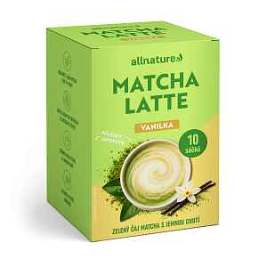 Allnature Matcha latte vanilka 10x17 g
