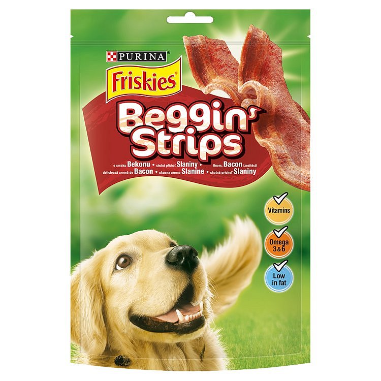 Friskies Beggin Strips s příchutí slaniny 120g